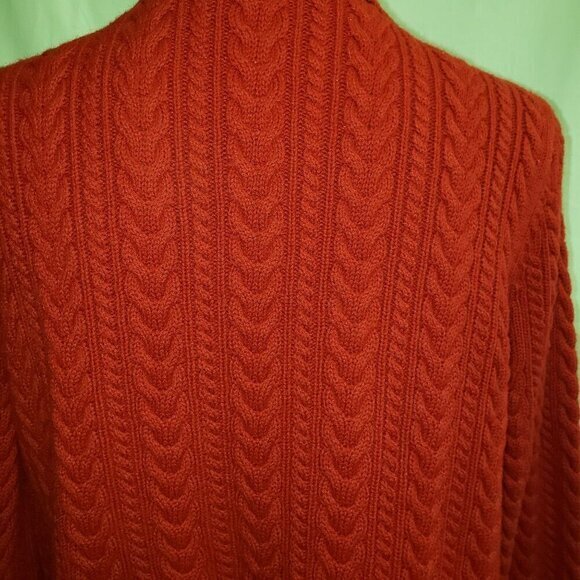 Talbots Red Open Front Drapey Cardigan Wool Blend Womens Size LP Pre-Owned - Picture 3 of 10